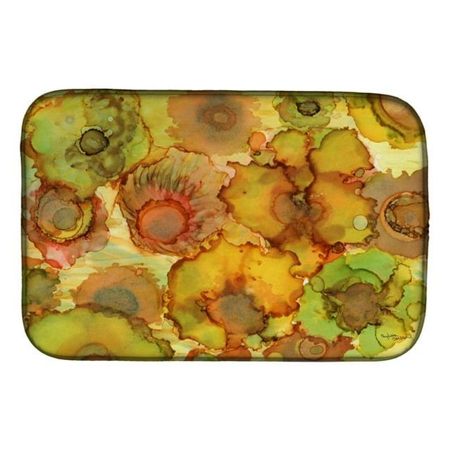 Carolines Treasures 8986DDM Abstract Flowers in Yellows & Oranges Dish Drying Mat