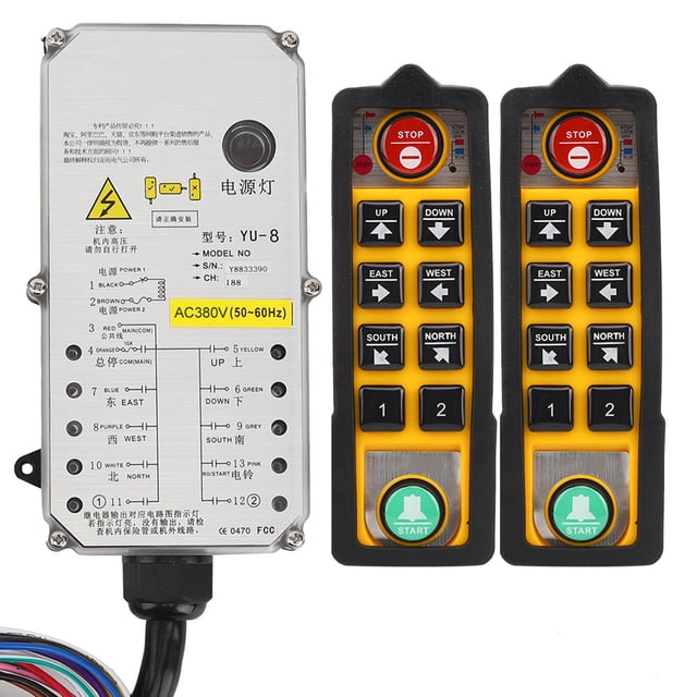 Controlador CNC, controlador de polipasto, controlador remoto industrial de doble manija, controlador de polipasto de alto rendimiento