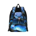 thumbnail image 3 of Daiia Blue Viper Snake Vintage Canvas Backpack for Men and Women ,Hiking Backpack,Travel Laptop Bag for School,Large Capacity Backpack, 3 of 8