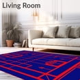 thumbnail image 2 of ODIKA 5'x7' Machine Washable Non-Slip Area Rug, Classic Stadium Field Design with Stylized Yard Lines and Numbers High Traffic Rug with Pad, Blue, 671210, 2 of 8