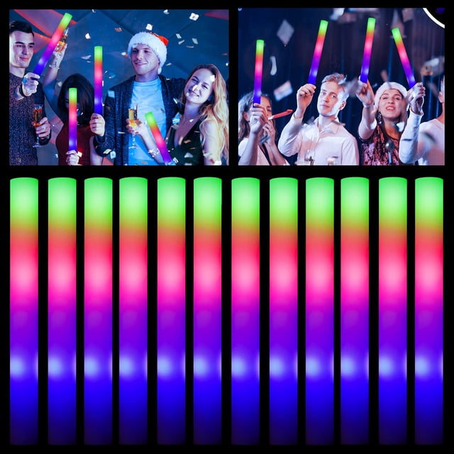 Palitos de espuma LED ColorHome que brillan en la oscuridad, 38 unidades, para fiestas