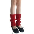 thumbnail image 2 of LShunze 1 Pair Winter Leg Warmers Warm Japanese Style JK Leg Sleeves Strips Stretchy Fit Knitting Calf Socks Party Sports Yoga Dance, 2 of 8