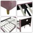thumbnail image 5 of Tslinn Queen Valvet Platform Bed with Tools & Slats, Pink, 5 of 5