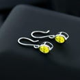 thumbnail image 3 of Gem Stone King Oval Canary Mystic Topaz 1.90 Ct 925 Silver French Wire Dangling Earrings, 3 of 4