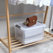 32 Qt Clear Storage Bins with Lids Stackable Plastic Storage Box with Latches 6 Packs