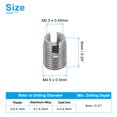 thumbnail image 2 of Uxcell 40 pack 303 Stainless Steel Self-Tapping Threaded Inserts M2.5 x M4.5 x 6mm, 2 of 6