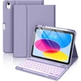 thumbnail image 1 of Funda con Teclado para iPad 10 Generación - Teclado Inalámbrico Desmontable de 7 Colores con Soporte para Lápiz para iPad A16 de 11 Pulgadas 2025, 10ª Generación 10.9 Pulgadas 2022, Azul Marino, 1 of 21