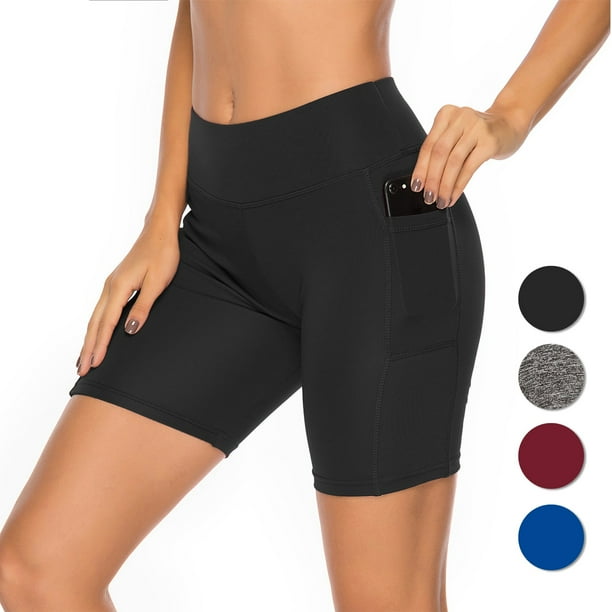 Fittoo - FITTOO Women High Waist Yoga Shorts Pockets Leggings Gym Basic Underwear Pants