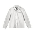 thumbnail image 4 of Girls Long Sleeve Button Down Shirt Classic Collared School Uniform Blouse with Front Pocket for Kids Teens, 4 of 4
