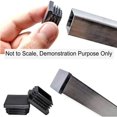 thumbnail image 3 of Promoción, tapón de plástico de 40 x 40 mm, tapa de extremo de tubo cuadrado negro, tapones de plástico, tapones ciegos para pies de muebles de trampolín, 16 piezas,--, 3 of 5