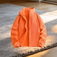 thumbnail image 3 of vdgthytj Jackets for Women Fleece Full Zip Stand Collar Long Sleeve Solid Fall Winter Casual Outerwear with Pockets(Small,Orange), 3 of 4