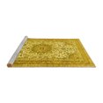 thumbnail image 2 of Ahgly Company Machine Washable Indoor Rectangle Medallion Yellow Traditional Area Rugs, 2' x 3', 2 of 4