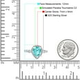thumbnail image 5 of Pear Teardrop Art Deco Ring Paraiba Tourmaline CZ 925 Sterling Silver Size 9, 5 of 7