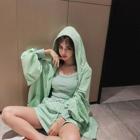 

CoCopeaunt Women pajamas Loungewear Women 3 Pieces Summer Sleepwear Ensembles De Pyjama Nightgown Suits with Shorts Home Wear Roomware