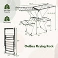 thumbnail image 5 of Foldable Laundry Drying Rack with Height Adjustable Wings, 33 Rails & Sock Clips, Freestanding Gullwing Garment Stand for Indoor Outdoor Use, 5 of 8