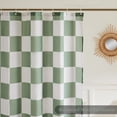 thumbnail image 3 of Checkered Sage Green Waterproof Shower Curtains for Bathroom, Cute Retro Checkerboard Shower Curtain Vintage Aesthetic, Machine Washable Fabric Bath Curtain 72"W x 84"L (Pack of 1), 3 of 6