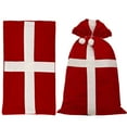 thumbnail image 3 of Christmas Gift Bags, Drawstring Gift Bags, Velvet Christmas Gift Bags with Santa Belt Design, Red and White Holiday Decoration Bags, 18.89x11.02 Inch, Soft Durable Cloth Material, 3 of 7