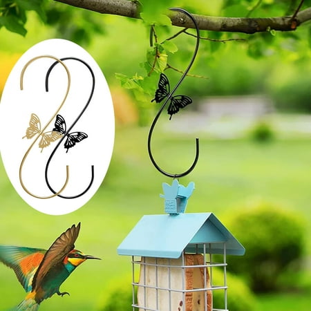 

Womail Black and Friday Deals Butterfly Wrought Iron Hook Hummingbird Feeding Hook Flower Pot Hook