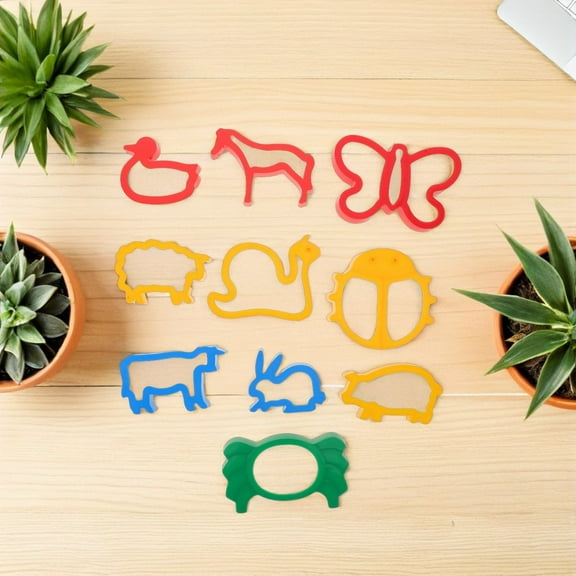 LOLIPPYY 10-Piece Assorted Color Dough Tools Set with Animal and Fruit Molds for Kids Clay Craft and Play Activities