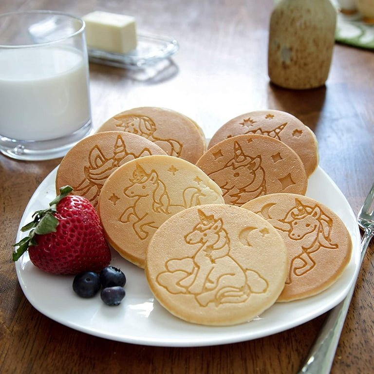 Emoji Pan Nonstick Griddle CROFTON Maker Mini Pancake 7 Slots 10 1/2 in