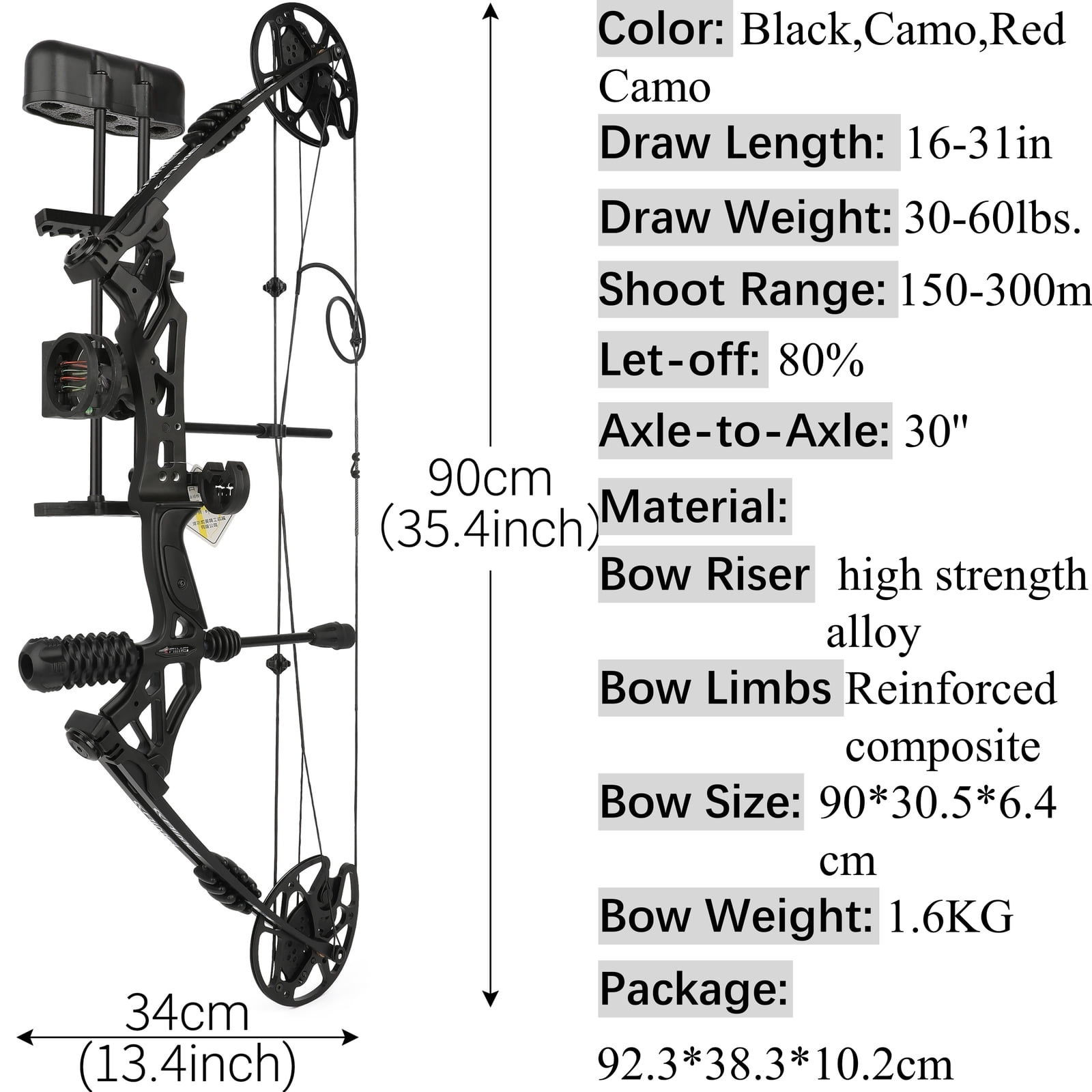 Compound Bow Carbon Arrow Set Field Archery 30-70lbs Target Bow Hunting Shooting