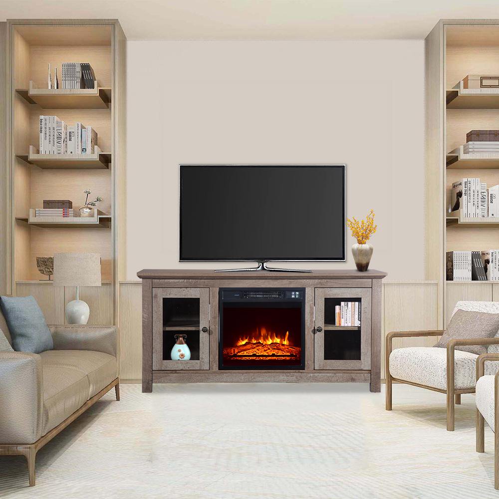 Boulevard F Inc Modern Farmhouse Electric Fireplace TV Stand TV Console