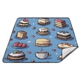 thumbnail image 6 of Pixel Cakes Coffee Beach Blanket Outdoor Picnic Mat Sandproof Waterproof Foldable for Camping Travel Hiking, 6 of 6