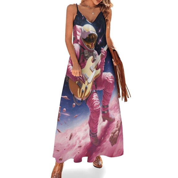 Space Astronaut Sleeveless Dress for Women Clothing Female Women's Summer Skirt