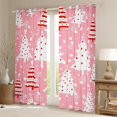 thumbnail image 2 of Feelyou Red Dots Christmas Tree Black Out Curtains, Princess Pink Cartoon Curtains Pack of 2 (42x63 Each), Happy New Year Bedroom Curtains, Curtains and Drapes Room Decor, 2 of 6