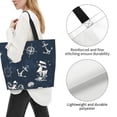 thumbnail image 3 of Balery Vintage Marine Bolsa Tote Estilo Estético con Cremalleras, Bolsa de Hombro, Bolsa de Compras Grande y Plegable, 3 of 8