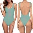 thumbnail image 1 of MKLEKYY Trajes De Baño Mujer Short Women Fashion Letter Print Piece Swimsuit Sexy Bikini Swimwear Bathing Sleeveless Backless Swimsuit 1364, 1 of 4