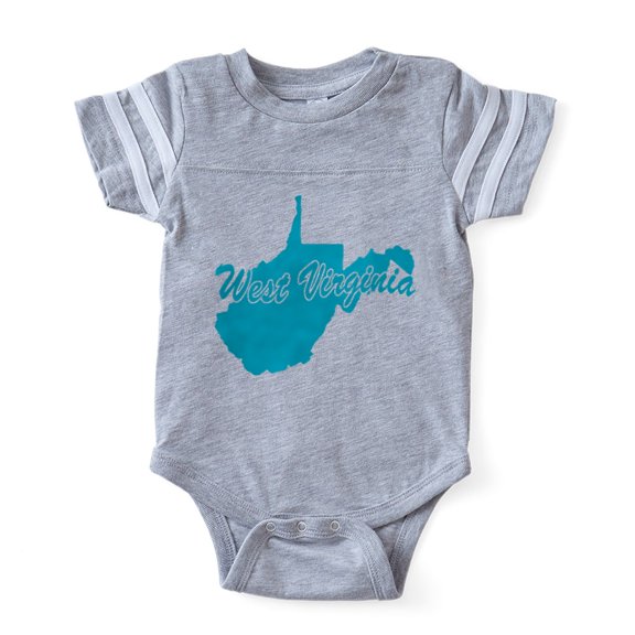 CafePress - 3 W Virginia - Cute Infant Baby Football Bodysuit