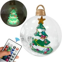 Tyidzon PVC Christmas Ball 60cm Inflatable Christmas Decorated Ball Ornaments Outdoor Large Xmas Blow Ball Decorations for Christmas Themed Party Ornaments