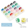 thumbnail image 2 of 1box 25 rolls Polyester Bobbin Thread with Plastic Bobbin for Embroidery Quilting Random color 0.1mm about 27.34 Yards(25m)/roll 1 roll/color, 2 of 5