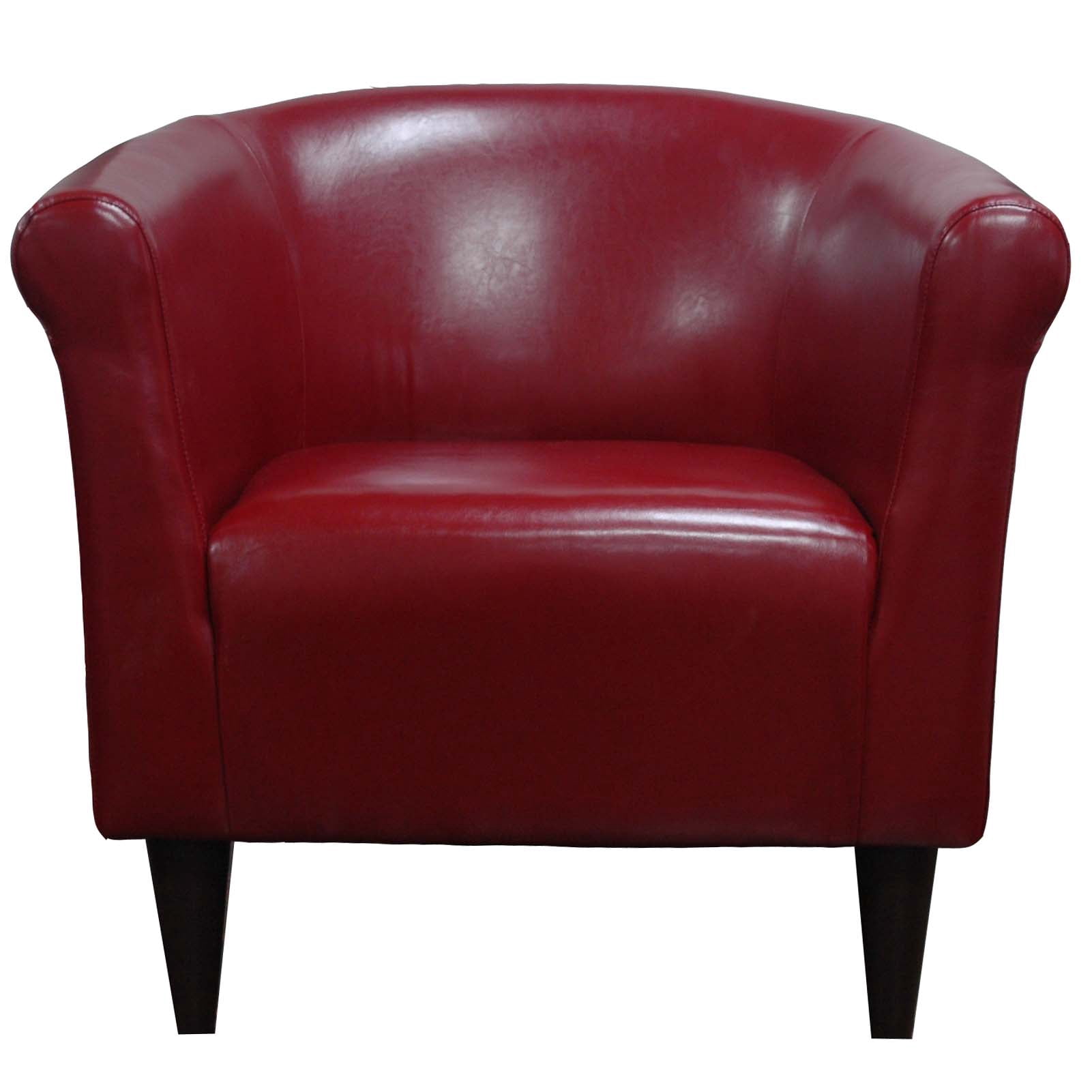 Newport Merlot Red Leatherette Club Chair