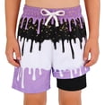 thumbnail image 4 of Boys Ice Cream Drip Print Swim Trunks With Built In Liner Side Pockets Quick Dry Beach Shorts For Summer Pool And Water Activities,Purple,100, 4 of 8