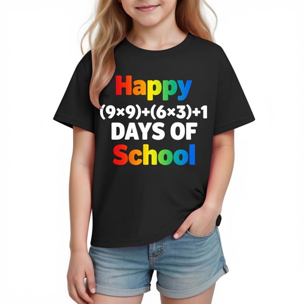 Odeerbi Niños Niñas Camiseta de Algodón Manga Corta Casual Cuello Redondo Linda Camisetas Impresas