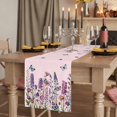 thumbnail image 2 of Table Runners 70 Inches Long Dress Scarves, Watercolor Floral Farmhouse Coffee/Dining/Kitchen Table Decor, Holiday Table Runner, Spring Lavender Daisy Butterflies Pink 13x70 Inch, 2 of 9