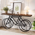 thumbnail image 4 of Tribesigns 70.9-Inch Extra Long Console Table, Narrow Sofa Table with Bicycle Metal Base, Modern Industrial Entryway Table Behind Couch Table for Living Room, Hallway, Entrance, Foyer, Rustic Brown, 4 of 8