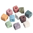 thumbnail image 2 of U8MO 10pcs Cube 8mm 10mm Colorful Lava Stone Loose Beads for Jewelry Making DIY-Brown-10~11mm, 2 of 5