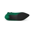 thumbnail image 5 of BLISSFUL STEP Women's Ankle Boots Faux Suede Pointed Toe Stiletto Heel Ruffle Back Zip Boots Emerald Green 9, 5 of 6
