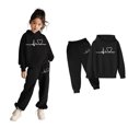 thumbnail image 4 of Kids Tracksuit Athletic Sweatsuits Sets,2 Piece Long Sleeve Black Tracksuit Pullover Hoodie Leggings Pants Fall Winter Clothes 9-10 Years Old Girl Clothes Cute&nbsp;Boys Girls&nbsp;Clothing, 4 of 6