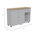 thumbnail image 3 of Tuhome Verona Kitchen Cart with Three Spacious Shelves, Functional Countertop Surface, 3 of 6