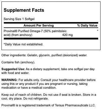 Swanson Provinal Purified Omega-7 420 mg 30 Softgels