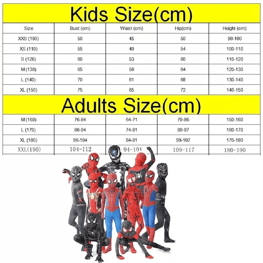 ZUITEH Boy Spider Superhero Costume Halloween Party Kids Jumpsuit Cosplay Bodysuit Children Great Gifts for Kids
