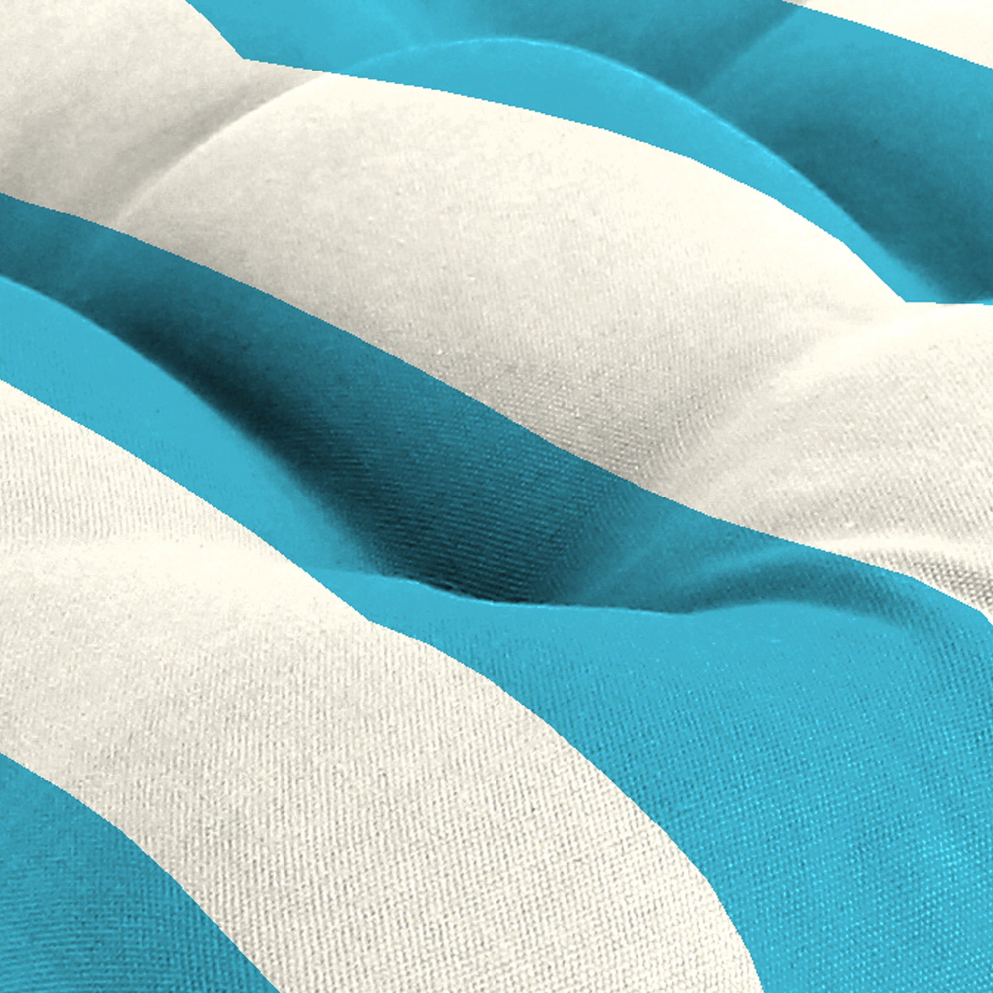 Jordan Manufacturing 19" x 19" Cabana Turquoise Stripe Square Tufted Contoured Outdoor Wicker Seat Cushion (2 Pack)