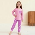 thumbnail image 5 of Cethrio Girls 2 Piece Pajama Sets, Printed Crew Neck Long Sleeve Girls' Sleepwear Loungewear Pink Size 10-12, 5 of 8