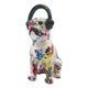 thumbnail image 1 of Escultura de bulldog con grafiti pintado moderno, estatua artística de resina artesanal El 13x21x30CM, 1 of 8