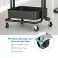 thumbnail image 6 of Ollieroo 3-Tier Metal Rolling Utility Cart Multi-function Organizer Shelf Kitchen Organizer Rack Tower Rack with Wheels Trolley Cart, Black, 6 of 8