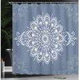 thumbnail image 3 of Ambesonne Oriental Shower Curtain, Mandala Art Design Floral, 69"Wx84"L, Blue Grey, 3 of 4